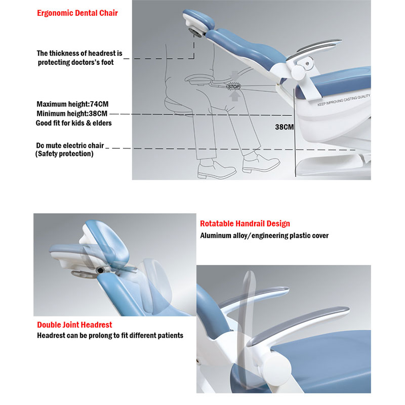 Full Set S610 Electric Dental Chair With Height-Adjustable
