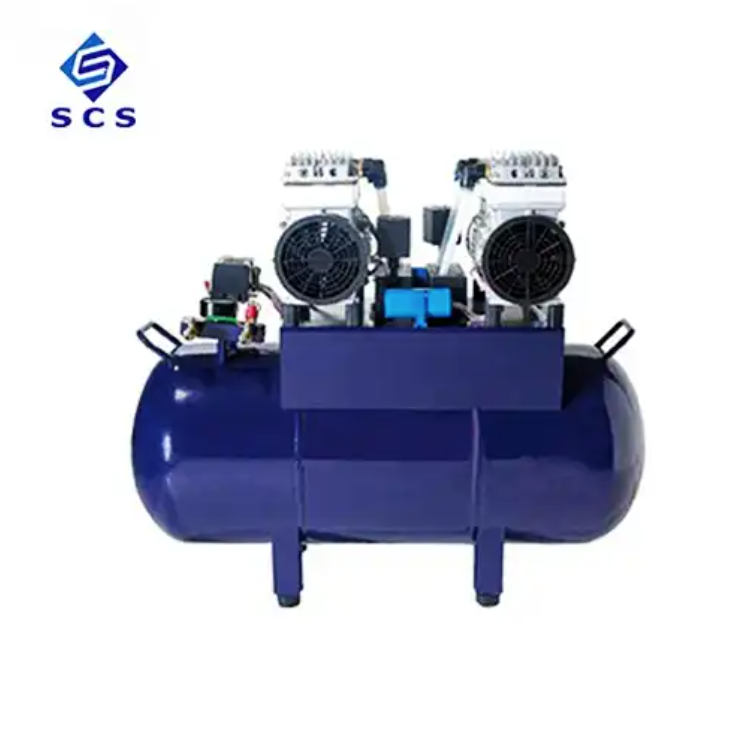 Factory 60L Dental Equipment Noiseless Oil Free Supply 2 Dental Chair Unit Air Compressor