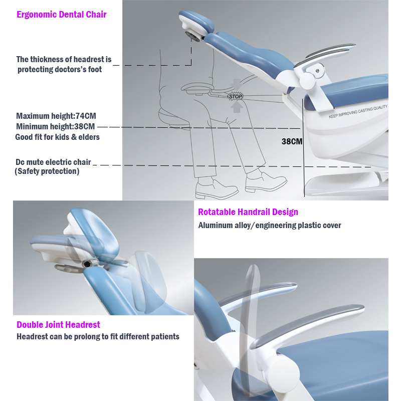 Full Set S610 Electric Dental Chair With Height-Adjustable