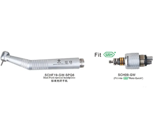 Dental Product Fiber Optical Light High Speed Handpiece With Quick Connector