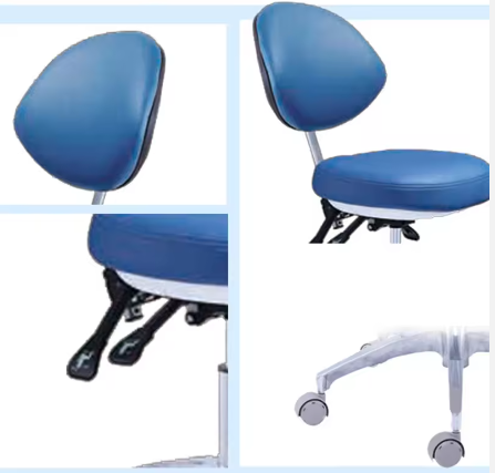 Height Adjustable Mobile Lab Doctor Assistant Chair Portable Dentist Stool