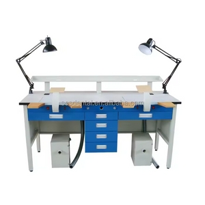 Dental Laboratory Table Double Seat Lab Instruments Table Dental Lab Table With Led Light