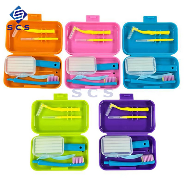 Dental Mini Portable Orthodontic Cleaning Dental Care Kit Toothbrush Box