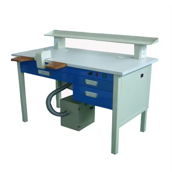 Dental Laboratory Table Double Seat Lab Instruments Table Dental Lab Table With Led Light