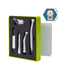 Electric Dental LED Turbine Handpiece Kit 5-Way Water Spray Low Speed Contra Angle Ceramic Bearing