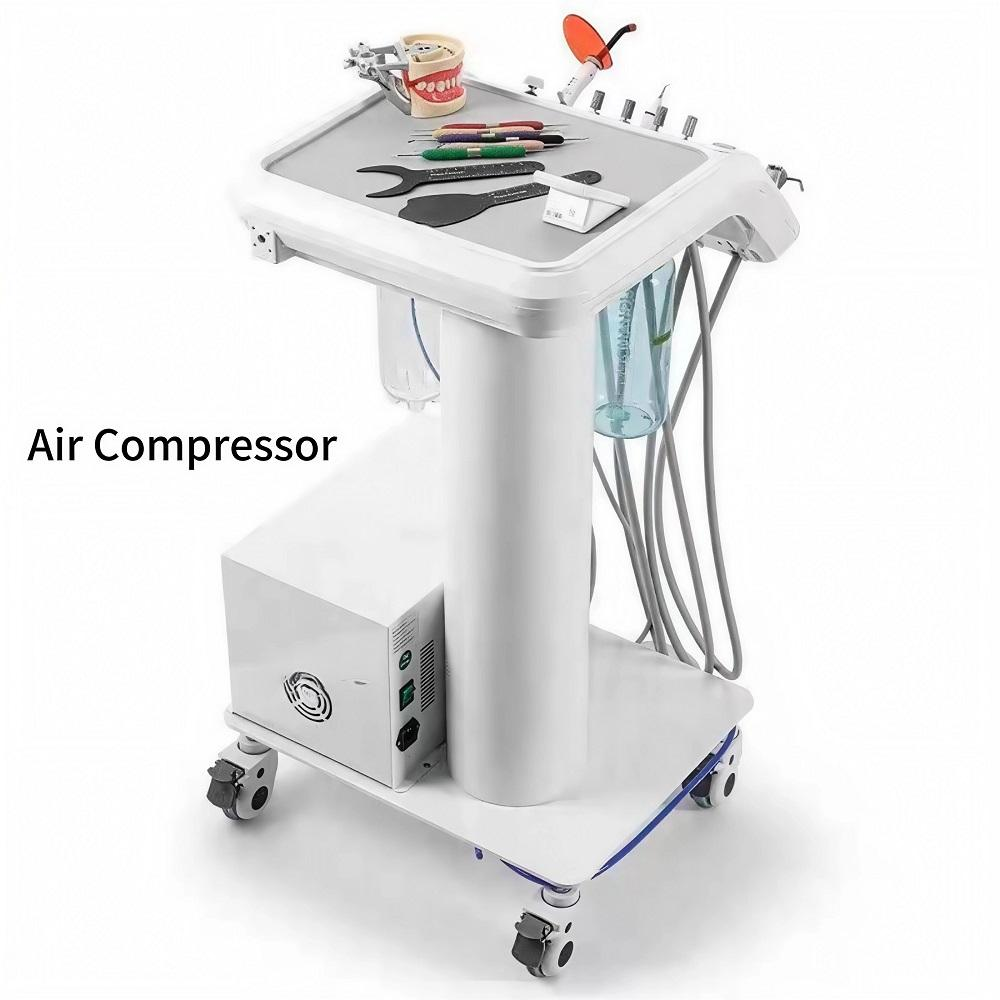 Mobile Dental Cart with Air Compressor & Turbine Equipment Portable Dental Trolley