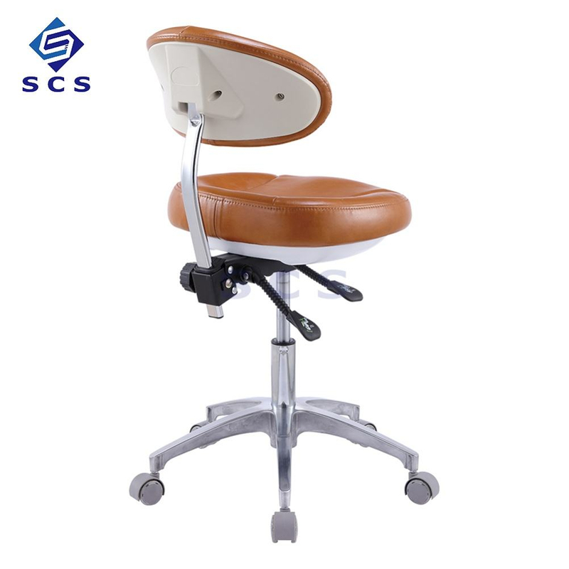 Soft Cushion Leather Doctor Assistant Stool with Steam Lift & Manual Height Adjustment