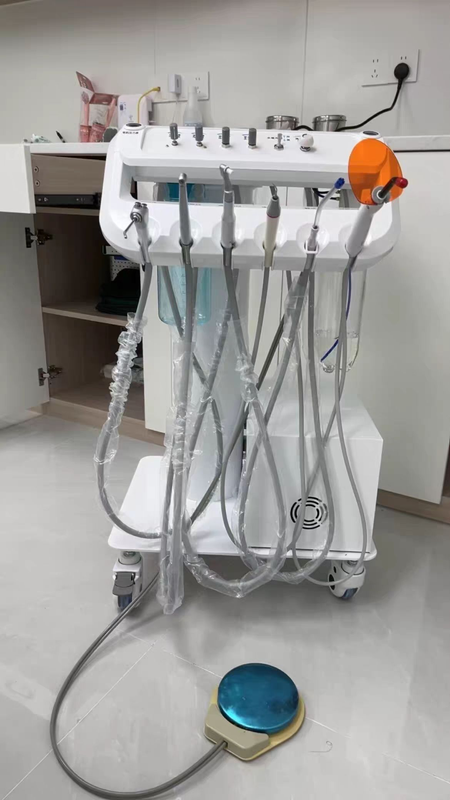 Mobile Dental Cart with Air Compressor & Turbine Equipment Portable Dental Trolley