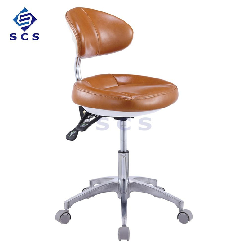 Soft Cushion Leather Doctor Assistant Stool with Steam Lift & Manual Height Adjustment
