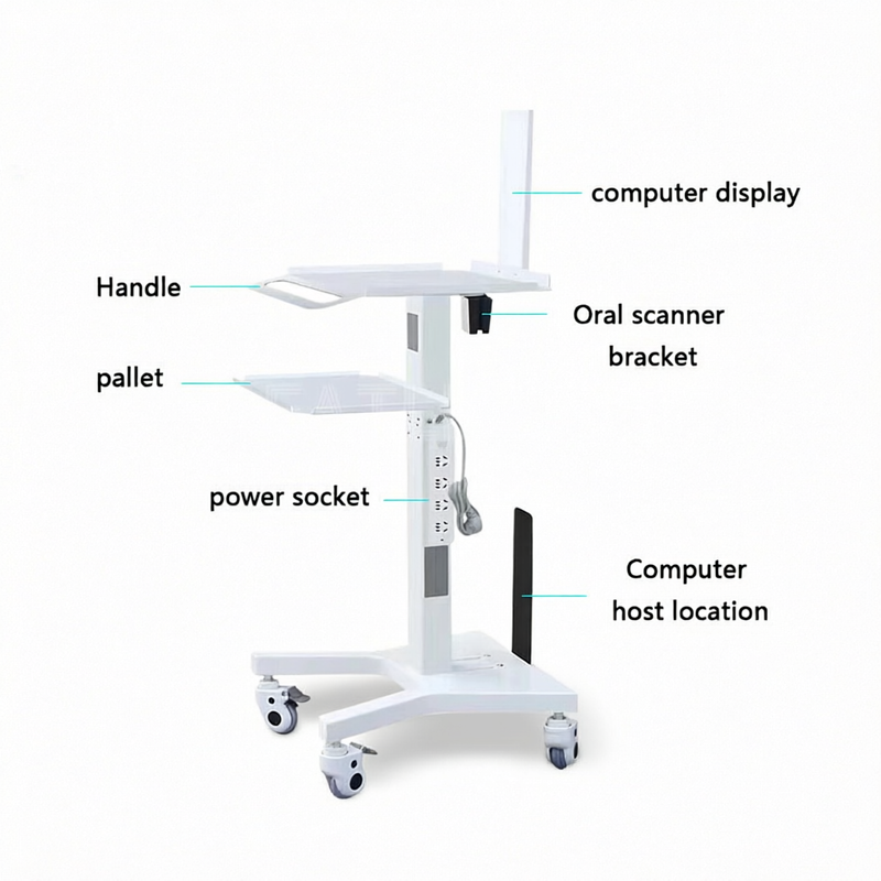 Mobile Dental Intraoral Scanner Cart Trolley – Dental Equipment Storage And Workstation